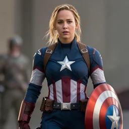 jennifer lawrence as captain america,