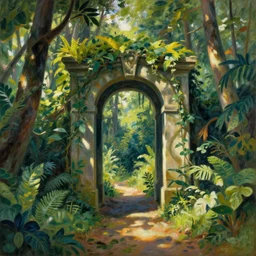 portal ta prohm, jungleby paul cezanne, sunlit, highly detailed, hdr, 4 k