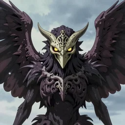 4K headshot of mothman with giant wings , intricate face , flawless anime cel animation by Manabu Oshashi and Satoshi Kon, professionally post-processed , beautiful, scary, symmetry accurate features, epic, octane rendered, anime masterpiece, accurate