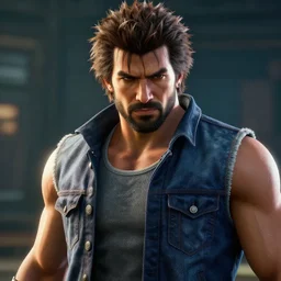 a videogame still of Drake in Tekken 7, portrait, 40mm lens, shallow depth of field, close up, split lighting, cinematic