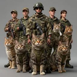 Army of cats, concept art by Noah Bradley, Darek Zabrocki, Tyler edlin, Jordan Grimmer, Neil Blevins, James Paick, Natasha Tan, highly detailed, ultra detailed, ultra realistic, trending on artstation