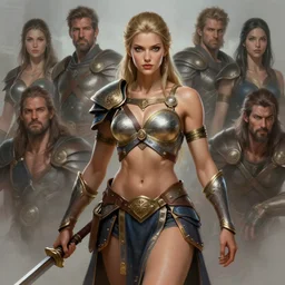 goddess of war, accurate anatomy, athletic body, highly detailed, digital painting, artstation, concept art, smooth, sharp focus, illustration, Unreal Engine 5, 8K, art by art by artgerm and greg rutkowski and edgar maxence and Boris Valejo