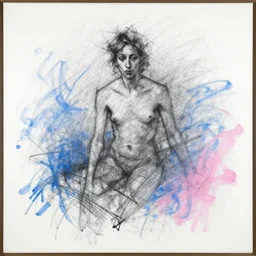 black white painting de kooning thin scribble on white canvas, blue and pink shift, martha jungwirth sketch, drawn by yves tanguy, oil on canvas, thick impasto
