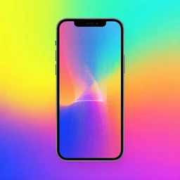 a smartphone with a bright coloured background, digital art, futuristic