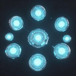 glowing alien tech circles, unreal engine