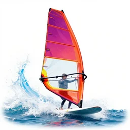 solo wind surfer splash art graphic design color splash high contrasting art, fantasy, highly detailed, art by greg rutkowski