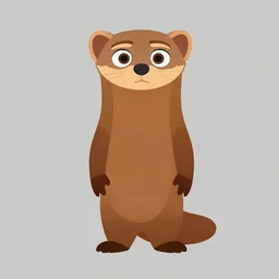 flat 2 d : : female marten character : : head torso legs feet : : lorax movie : : artstation
