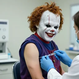 freddy kruger getting a vaccination, ultra realistic, highly detailed, wes craven