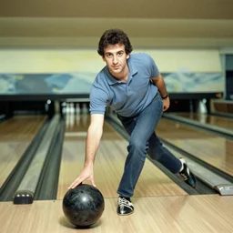 a photo from 1 9 8 3 of yosef kavinsky bowling