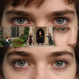 sharp, highly detailed, high quality 7 0 mm freeze frame, from a 2 0 1 9 sci fi color movie, set in 1 8 5 0 in an alternate universe, mid distant shot of three students practicing magic, outside the'school of science and magic ', 1 8 5 0 s era clothing, good lighting, in focus, detailed eyes, 3 5 mm macro lens, live action, award winning lighting, award winning photography
