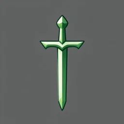 green sword in space, logo