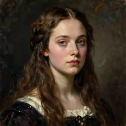 oil painting detailed portrait of eva green pre - raphaelite style millais