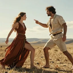 the goddes of autumn battling the god of summer, cinematic