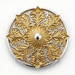 fractal gold filigree on silver