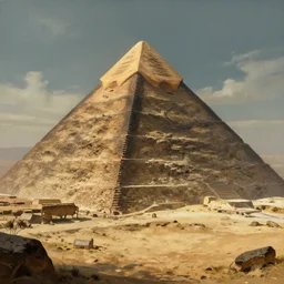 an alien pyramid landscape , art station, landscape, concept art, illustration, highly detailed artwork cinematic, hyper realistic painting