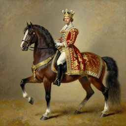 the royal king's horse by greg hildebrant lisa frank fancy rococo baroque regal horsene oil painting high quality award winning clothed in fancy garb
