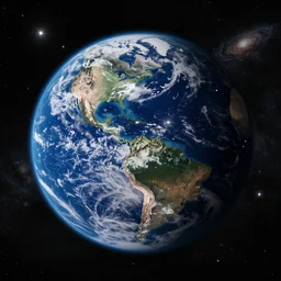 planet earth with bowling ball holes seen from space, universe, stars, galaxy, space aesthetic n - 4
