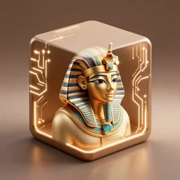 symmetry!! egyptian boy prince of technology, solid cube of light, hard edges, product render retro - futuristic poster scifi, lasers and neon circuits, brown skin boy egyptian boy prince, intricate, elegant, highly detailed, digital painting, artstation, concept art, smooth, sharp focus, illustration, dreamlike, art by artgerm