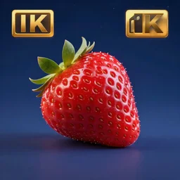 product shot of a fresh strawberry in the night's sky, octane, vray, 8 k
