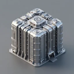 isometric 3 d sculpt of a thick square industrial military scifi giant city facade gun metal airport inspired by the matrix, star wars, ilm, beeple, star citizen halo, mass effect, starship troopers, elysium, the expanse, high tech industrial, artstation unreal
