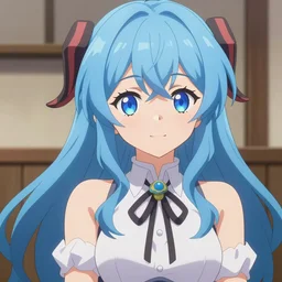 Blue-haired anime girl, genki girl, trending on Pixiv, ultra high quality, HD anime, anime wallpaper