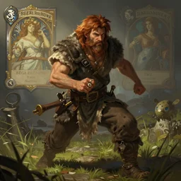 a hyperrealistic render of a peasant with a ring, outdoor, art by Artgerm and Greg Rutkowski and Alphonse Mucha, hearthstone art style, epic fantasty card game art, Beautiful dynamic dramatic moody lighting, shadows, cinematic, Octane, 8K
