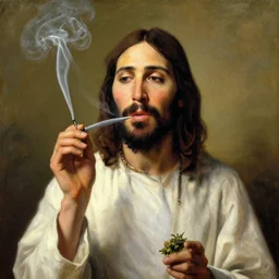 jesus smoking weed, classic painting