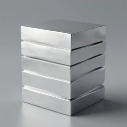 stacked block, contemporary art, simple, silver steel, trending on behance, keyshot 1 1