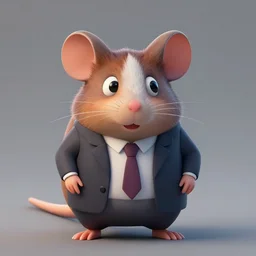 portrait of a business mouse, super detailed, hyper realism, sharp focus, stylized, boxart, octane, medium shot