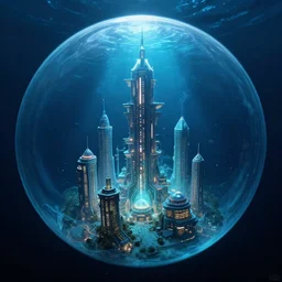 underwater metropolis in a glass bubble, volumetric lighting, deep sea,. scifi, artstation, futuristic, artstation, chris foss, raphael lacoste, andreas rocha, john harris