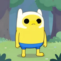 yellow bird character with dot eyes, from adventure time,