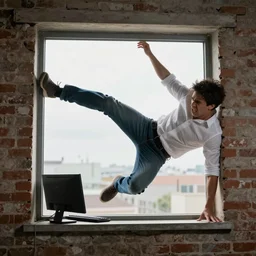 getting so angry at your PC that you dropkick it out of a window