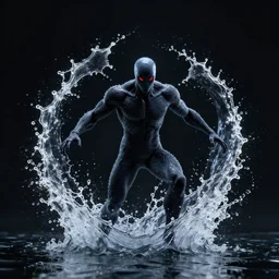 a splash of water shaped like morbius, hd