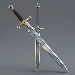 a shiney metalic intricate detailed magical sword, concept art by peter mohrbacher, featured on polycount, art nouveau, polycount, artstation hq, artstation hd