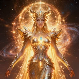 portrait of the powerful queen of the solar system in the style of wayne barlowe. glowing, ornate and intricate, stunning, dynamic lighting, intricate and detailed.