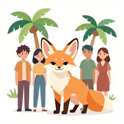 fennec fox, clean cel shaded vector art. shutterstock. behance hd by lois van baarle, artgerm, helen huang, by makoto shinkai and ilya kuvshinov, rossdraws, illustration, palm trees silly