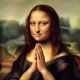 a portrait of a girl with red curly long hair, with a pretty frame and a devoted posture, her hands are in front of her face in praying motion, a tear slides down her left cheek while she looks at the viewer, in the style of leonardo davinci, extremely detailed, golden ratio, 8 k