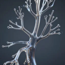 bifurcating tubes metallic glass - blown vascular system, unreal engine 5, digital art, octane render, 1 6 k