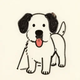 drawing of a happy dog by quentin blake