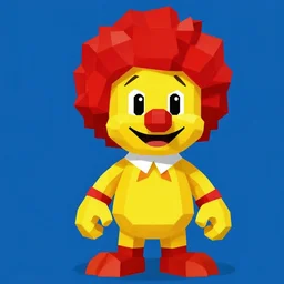 image of ronald mcdonald, red afro, red nose and yellow outfit as an enemy in spyro the dragon video game, with low poly playstation 1 graphics, upscaled to high resolution