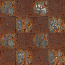 seamless tileable texture of damaged rusted metal, realistic, very detailed, beautiful, corrosive damage, intricate details, sharp focus, substance designer, substance render, substance painter, marmoset, unreal engine, octane render