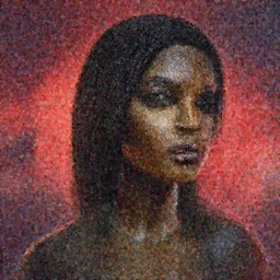 Naomi Campbell by Elizabeth Catlett. details, smooth, sharp focus, illustration, realistic, cinematic, artstation, award winning, rgb , unreal engine, octane render, cinematic light, macro, depth of field, blur, red light and clouds from the back, highly detailed epic cinematic concept art CG render made in Maya, Blender and Photoshop, octane render, excellent composition, dynamic dramatic cinematic lighting, aesthetic, very inspirational, arthouse.