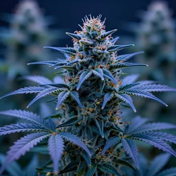 a blue fantasy sci fi poisonous cannabis plant, sharp focus, trending on artstation, cinematic lighting, hyper realism, octane render, 8 k, hyper detailed, vivid, ultra detailed, highly detailed
