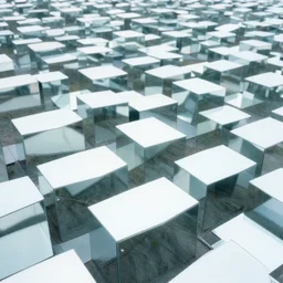 a photo of a field fill of mirrors