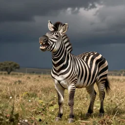 a happy, laughing zebra. art by fernand cormon