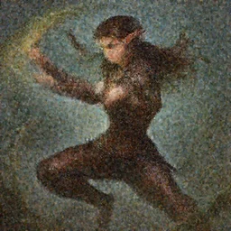 character, lithe female elf ranger in elegant leathers, brown hair, dynamic action pose, D&D, fantasy, intricate, focused expression, sharp features, nature magic, highly detailed, digital painting, artstation, octane render, concept art, matte, sharp focus, illustration, art by Artgerm and Greg Rutkowski and Alphonse Mucha and alex ross