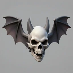 3d sculpt of a clown faced bat head with huge bat wings for ears, skull, artstation, digital illustration, league of legends, dark souls