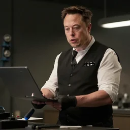 a Film still of Elon musk working as a janitor in the new Batman movie, 4k