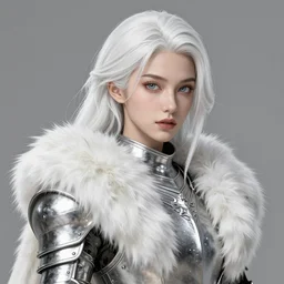 fur - lined armor!!! beautiful and elegant white haired female!! gorgeous ayes!! character concept art, sharp focus, octane render! unreal engine 5! highly rendered!! trending on artstation!! detailed linework!! illustration by bussiere rutkowski andreas rocha