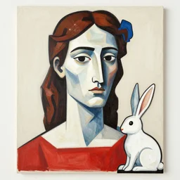 god painted greek portrait of picasso octain by with and rabbit moebius beautiful rederer